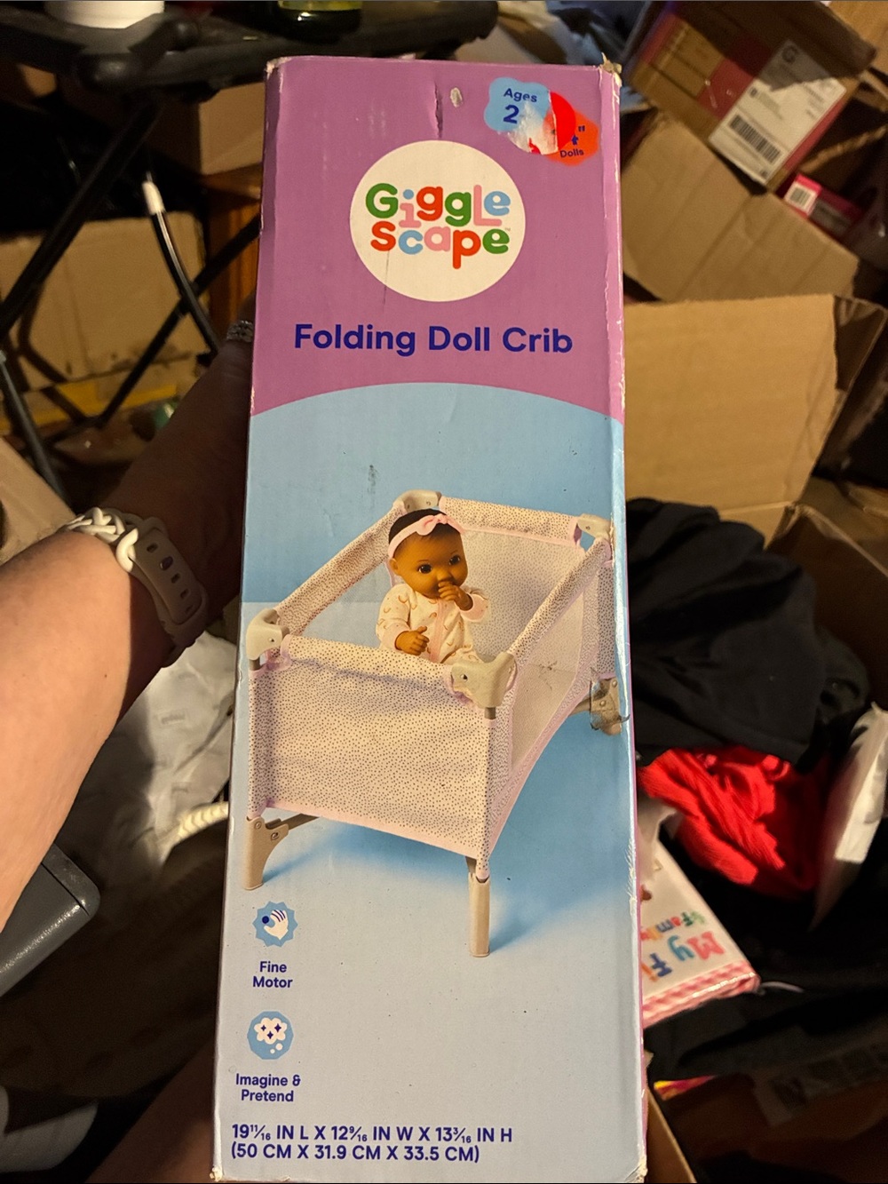 Folding Doll Crib - Pink